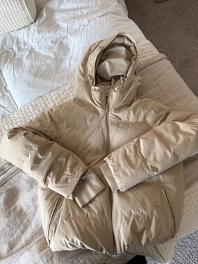 lululemon athletica Beige Hooded Puffer Jacket
